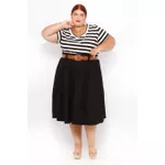 Saia Algodão Preta - Plus Size