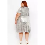 Saia Paetê Prata - Plus Size