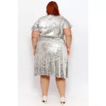 Saia Paetê Prata - Plus Size