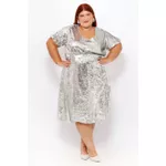 Saia Paetê Prata - Plus Size