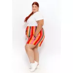 Short Viscose Listras Color - Plus Size