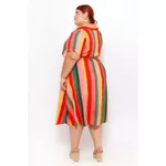 Vestido Chemise Viscose Listra Color - Plus Size