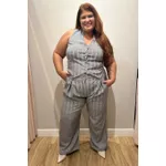 Calça Alfaiataria Xadrez - Plus Size