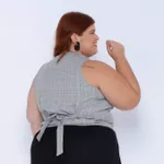 Colete Alfaiataria Xadrez - Plus Size
