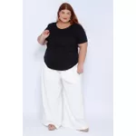 Blusa Malha Algodão Pima Preta - Plus Size