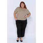 Calça Botões 2.0 Linho com Elastano Preta - Plus Size