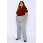 Calça Alfaiataria Xadrez - Plus Size