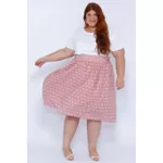Saia Bordada Rosa - Plus Size