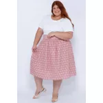 Saia Bordada Rosa - Plus Size
