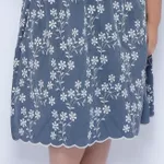 Saia Bordada Azul - Plus Size