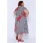 Vestido Chemise Viscose Listra Floral - Plus Size