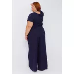 Calça Pantalona Social Viscose Azul Marinho - Plus Size