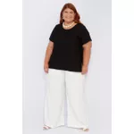 Blusa Social Botão Viscose Preta - Plus Size