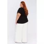 Blusa Social Botão Viscose Preta - Plus Size