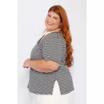 Blusa Malha Listra Preta - Plus Size