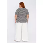 Blusa Malha Listra Preta - Plus Size