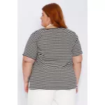 Blusa Malha Listra Preta - Plus Size