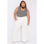 Blusa Regata Malha Listra Preta - Plus Size