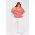 Blusa Regata Listra Vermelha - Plus Size