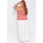 Blusa Regata Listra Vermelha - Plus Size