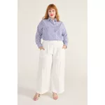 Camisa Social Algodão Listra Azul - Plus Size