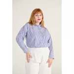 Camisa Social Algodão Listra Azul - Plus Size