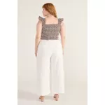 Calça Pantalona Social Viscose Off White - Plus Size
