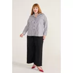 Camisa Social Algodão Listra Preta - Plus Size