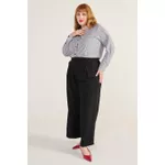 Calça Pantalona Social Viscose Preta - Plus Size