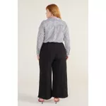 Camisa Social Algodão Listra Preta - Plus Size