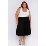 Blusa Regata Malha Ribana Branca - Plus Size