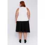 Blusa Regata Malha Ribana Branca - Plus Size