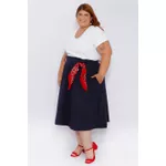 Saia Linho Azul Marinho - Plus Size