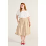 Blusa Social Botão Viscose Off-White - Plus Size