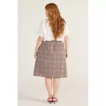 Saia Bordada Marrom - Plus Size