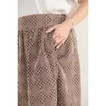 Saia Bordada Marrom - Plus Size