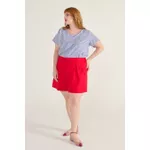Blusa Social Botão Listra Azul - Plus Size