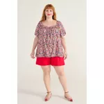 Blusa Bata Viscose Estampa Liberty - Plus Size