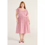 Vestido Bordado Rosa - Plus Size