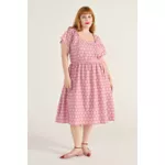 Vestido Bordado Rosa - Plus Size