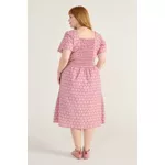 Vestido Bordado Rosa - Plus Size