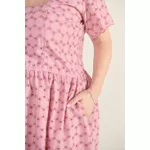 Vestido Bordado Rosa - Plus Size