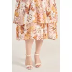 Vestido Viscose Estampa Tropical Rosé - Plus Size