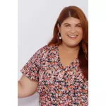 Vestido Viscose Estampa Liberty Azul Marinho - Plus Size