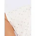 Vestido Viscose Off White Paetê - Plus Size