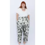 Calça Viscose Estampa Verde Floral - Plus Size