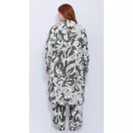 Quimono Viscose Estampa Verde Floral - Plus Size