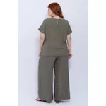 Blusa Social Botão Viscose Verde Militar - Plus Size