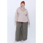 Camisa Social Algodão Fendi Listrada - Plus Size