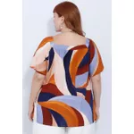 Blusa Bata Viscose Estampa Orgânica - Plus Size